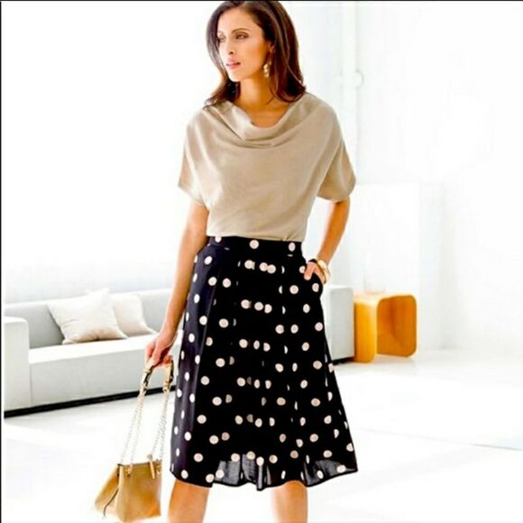 Take 50% OFF- Josephine Chaus Polka-dot Skirt, Size-8 - Picture 1 of 6